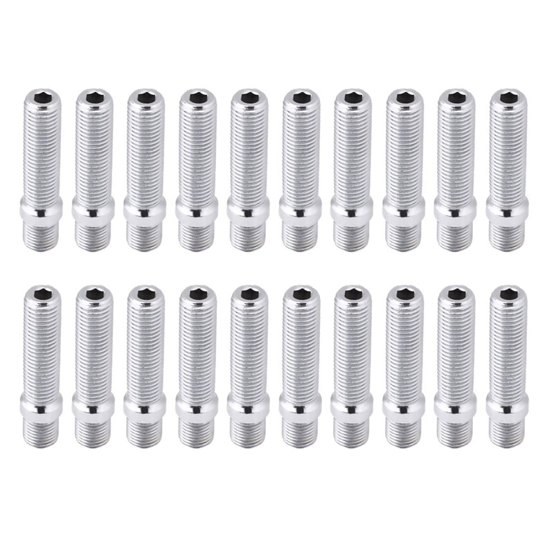 Acouto 20PCS 50mm Extended Wheels Stud Conversion 12x1.5 to 12x1.5