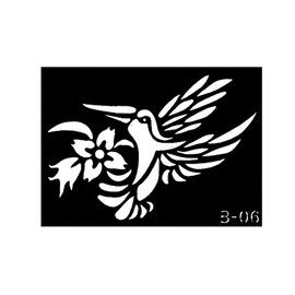 Pochoir oiseau Colibri pour le Corps format 3'' X 4'' B-06 (PCB-06