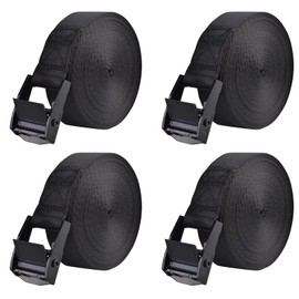 TRIWONDER Cargo Tightening Belt, Lashing Belt, Multi-purpose, Fixing Belt, Tie-Down Belt, Binding Band, Packing Belt, Fastening Band, Car Belt, Bike Belt, Lashing Strap, Earthquake Protection Goods (1# Black, 4, 16.3 ft (5 m)