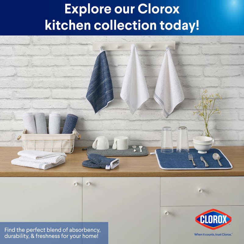 CLOROX Waffle Bar Mops - Microfiber Quick Dry Dishcloths -