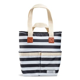 Fit & Fresh Large Insulated Cooler Bag, 1120 cu in, B&W Stripe, Polyester, 11 x 5 x 10 in