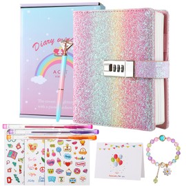 JIALILI Diary with Lock for Girls, Password Locked Journals for Teen Girls, Secret Diary Gifts for 9 10 11 12 Year Old Girls, Kids Journals Set for Ages 8-12 Teenage