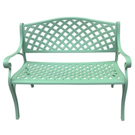 Oakland Living Outdoor Aluminum Modern Seafoam Green Patio Bench Loveseat
