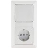 Milos Socket with Switch in 2-Way Frame, Flush-Mounted Toggle Switch