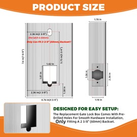 Steel Gate Lock Box,Untreated with Rust Preventive Oil,Iron Case for ANNFUZ Single/Double Keypad Mechanical Combination Lock,Only Fits 2-3/8" (60mm) Backset, for Metal Gates & Fence (Not Aluminum)