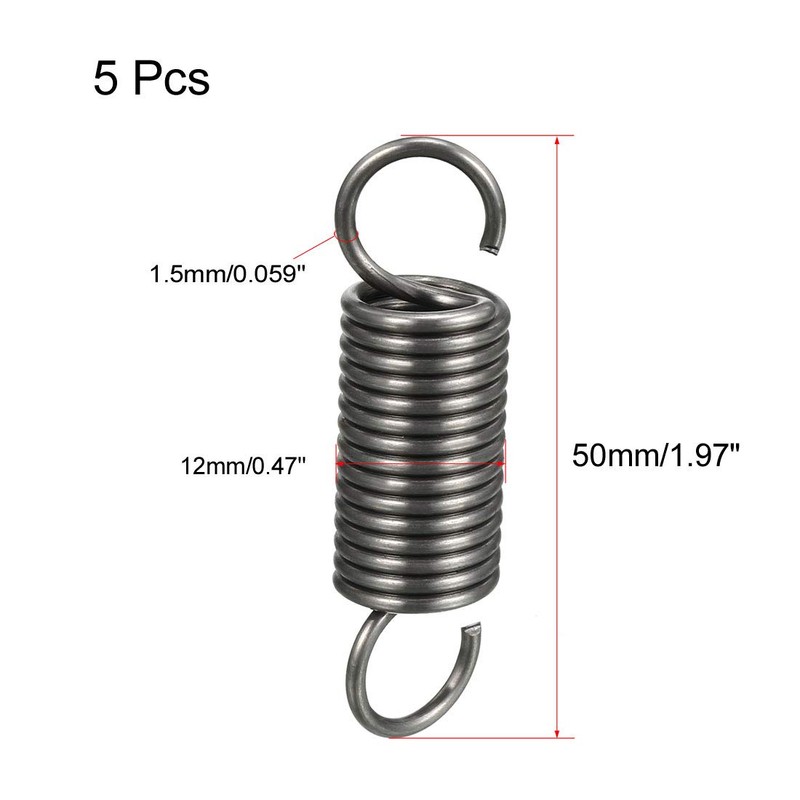 sourcing map Pack of 5 tension spring wire diameter 0.059