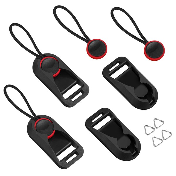 Cobby Anchor Links Strap Adapter with Triangle Ring Universal Camera Binoculars Black + Red (Set of 4)