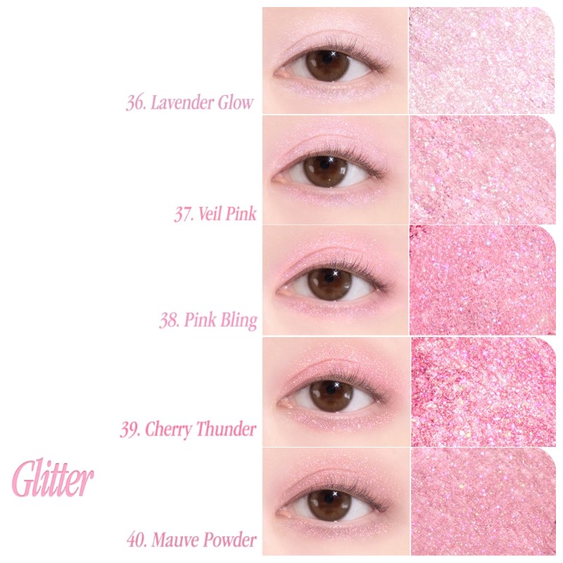 DASIQUE Mood Single Shadow 1.2~1.5g, Shade:20 Rose Veil(Glitter)