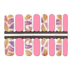 Pink Palm Tree Leaves Nail Polish Wraps - Nail Polish Strips