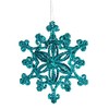 Large Teal Blue Glitter Snowflake Christmas Tree Baubles Decorations (Set
