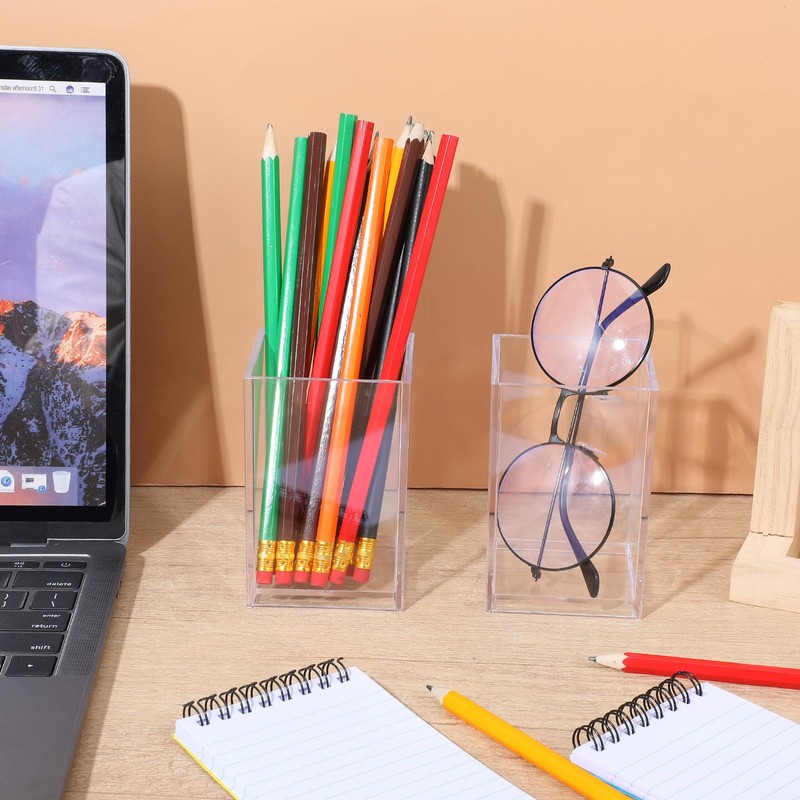 20 Pcs Acrylic Pencil Holder Clear Makeup Brush Holder Pen