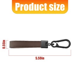 KHGUZ Genuine Leather Car Keychain, Vehicle Key Fob Chain Holder with 4 D-Rings 1 Screwdriver, Universal Auto Accessories(Coffee)