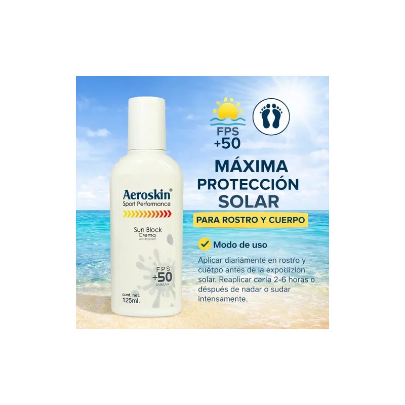Aeroskin Protector Solar Fps 50 Invisible Óxido De Zinc