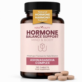 Hormone Balance Ashwagandha Mind & Body 1000mg – Adaptogen Support for Stress, Calm Energy, Sleep & Mood – Hormone Balance & Focus – 120 Vegan Tablets | Cortisol Reducing Supplements