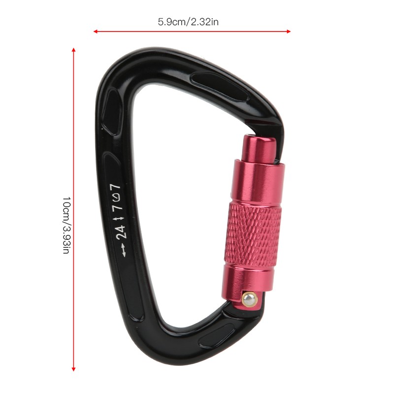 7075 Aviation Aluminum Master Lock Carabiner D Ring Safety Buckle
