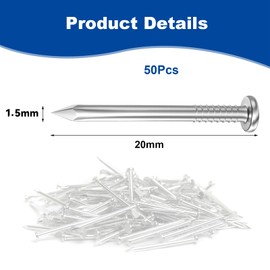 50Pcs 20mm Nails, Nails for Wood, Masonry Nail, Nails for Hanging Pictures, DIY and Crafts, Woodwork, Use on Plaster & Wood