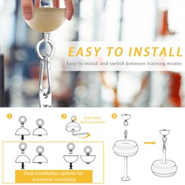 Lights Mountain Wooden Grip Strength Training Balls – 2 Styles Flat Finger & Half Sphere – Beech Wood, 7.5cm Diameter, Finger & Forearm Strengthener for Climbing, Fitness, Rehab