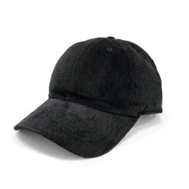 Newhattan Solid Corduroy 100% Cotton Vintage Unisex Baseball Adjustable Polo Trucker Cap Hat (Black)