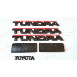 Toyota OEM OVERLAY Matte black Fender Door Rear Tundra V8 Toyota Emblems 2007-2013 Tundra