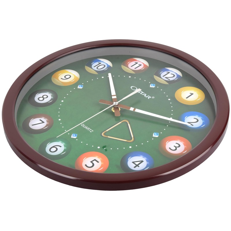 OSTAR Big Large Billiard Pool Ball Wall Clock, Battery Operated,