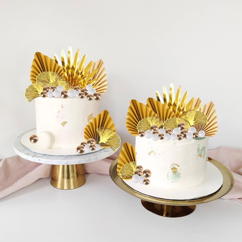 Pack of 29 Cake Toppers Gold, Roses, Magnolia, Grass, Barley,