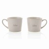 Amore Set of 2 Stoneware White Mugs - Mrs &