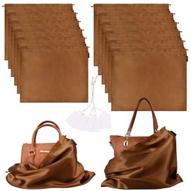 12 Pack Dust Bags for Handbags, Silk Cloth Bag With Drawstring Large Travel Storage Pouch for Handbag Purse Shoes Boots