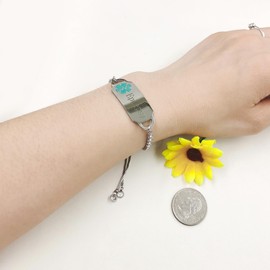 Uloveido Epilepsy Awareness Bracelet Adustable - Cubic Zirconia Tennis Health Alert Medical Bracelets for Women YA4662