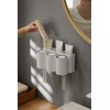 FLAUVEL Wall-Mounted Toothbrush and Toothpaste Holder - Self-Draining Design, Easy