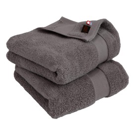 Hiorie Imabari Towel Certified Mini Bath Towel, Approx. 17.7 x 39.4 inches (45 x 100 cm), Set of 2, Charcoal, Made in Japan, Premium Super Long Cotton, Instant Absorption, Thick, 100% Cotton, Hotel