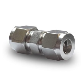 Horiznext Stainless Steel Compression Tube Fitting, Union, 1/4" Tube OD. Straight Adapter