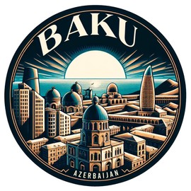 Baku Azerbaijan Souvenir Vinyl Decal Sticker 4-Inch