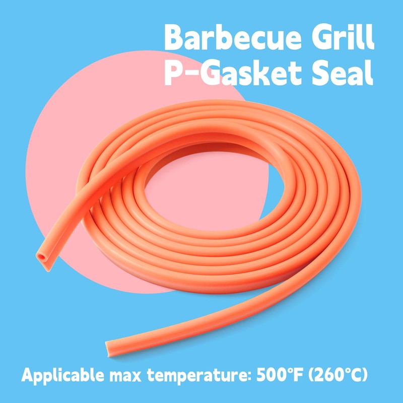 13ft Heat Resistant Silicone P-Gasket Seal Replacement for Smoker Barbecue