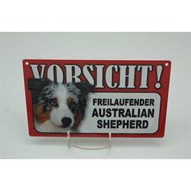 Australian Shepherd - Animal Warning Sign - Caution Animal Warning Sign 20 x 12 cm Dog Sign 3