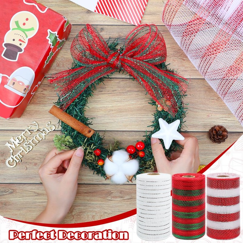 tenn well 3 Rolls Deco Mesh Rolls for Wreath Making
