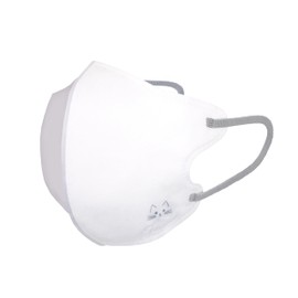 Zeitaku Harada Sangyo Nyan 3D Luxury Mask, Slightly Small, Exquisite Size, Rich White, Ear Straps, Silver, Gray