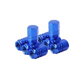 Aluminum Tire Valve Caps with O Rubber Seal Corrosion Resistant, for Cars, Trucks, Motorcycles, SUVs and Bicycles, Blue-8pcs