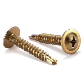 #8 x 1"Sheet Metal Screws 100Pcs Bronze 410 Stainless Steel Truss Head Tek Screws Fast Self Tapping Screws by SG TZH