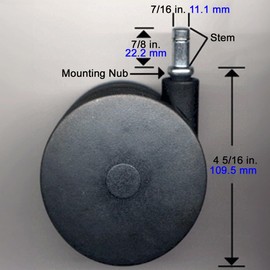 Miracle Caster! Extra Large Chair Wheels. 4" Set of Five. Great for carpet. Replaces chair mat.