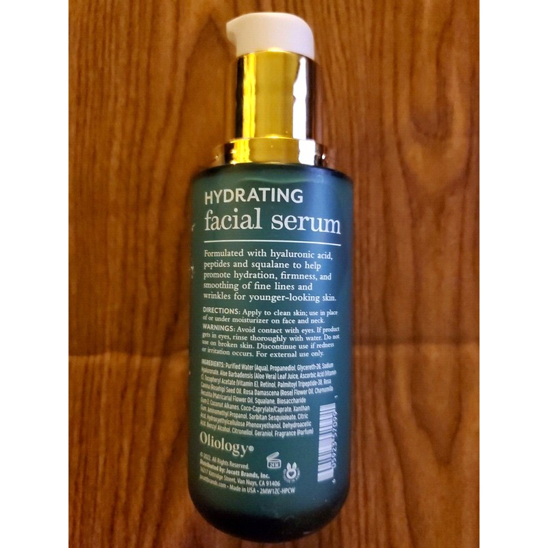 OLIOLOGY FACIAL OIL INFUSED WITH HYALURONIC ACID , PEPTIDES &