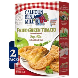 Calhoun Bend Fried Green Tomato Crispy Fry Mix | Easy Coating for Green Tomatoes, Chicken, Fish, Meats, and Vegetables | Perfect for Frying or Breading | Golden, Crispy Results | 8 Oz (Pack of 2)