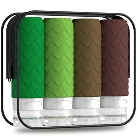 Travel Bottles for Toiletries, TSA Approved Silicone Travel Size Containers for Toiletries, BPA Free Leak Proof Refillable Essentials Accessories, Shampoo and Conditioner Bottles (Forest Green)