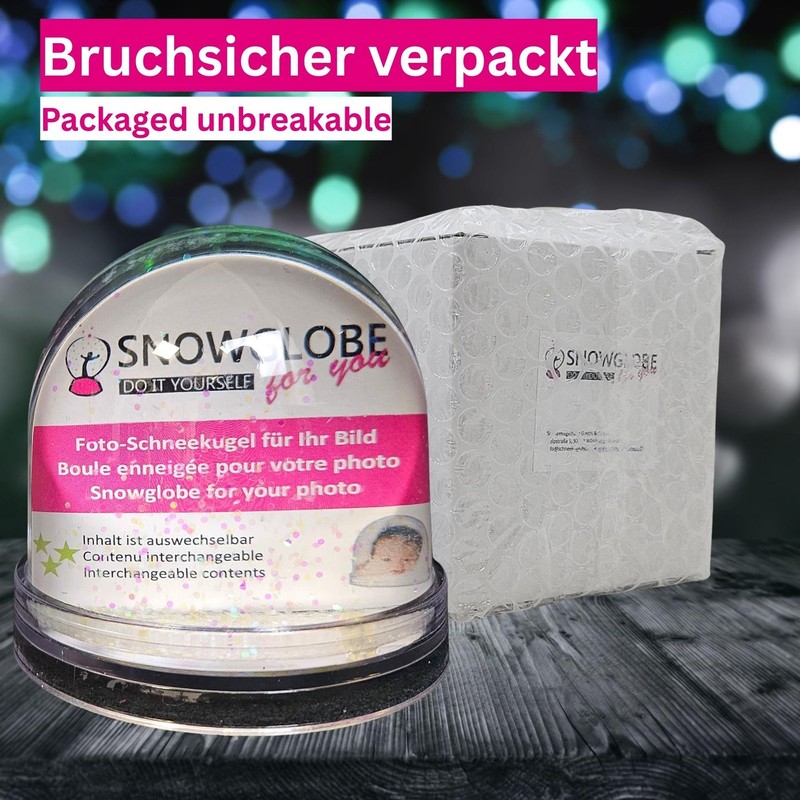 50007 Snow globe photo with base black with snow