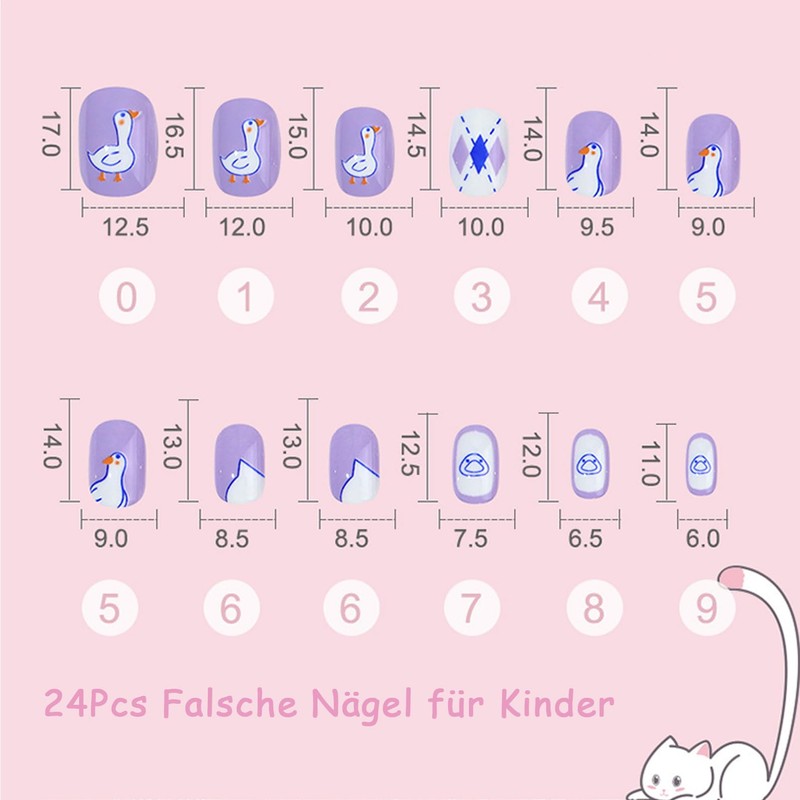 4 x False Nails for Children - Girls False Nails