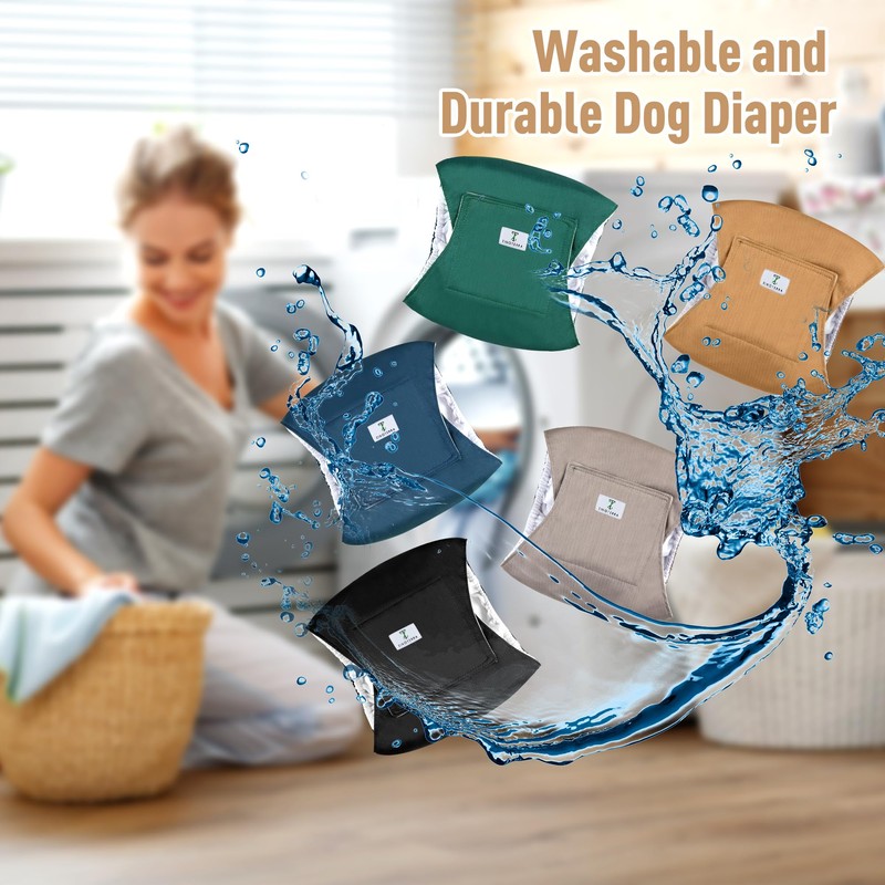 5Pack Dog Diapers Male,Leakproof Pet Dog Belly Band Wraps,Dog Diaper