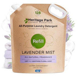 Heritage Park Luxury Laundry Detergent | Dermatologist Tested Plant based Natural & Enzyme Laundry Detergent | Sensitive Skin Friendly - Lavender Mist (64 fl oz Refill)