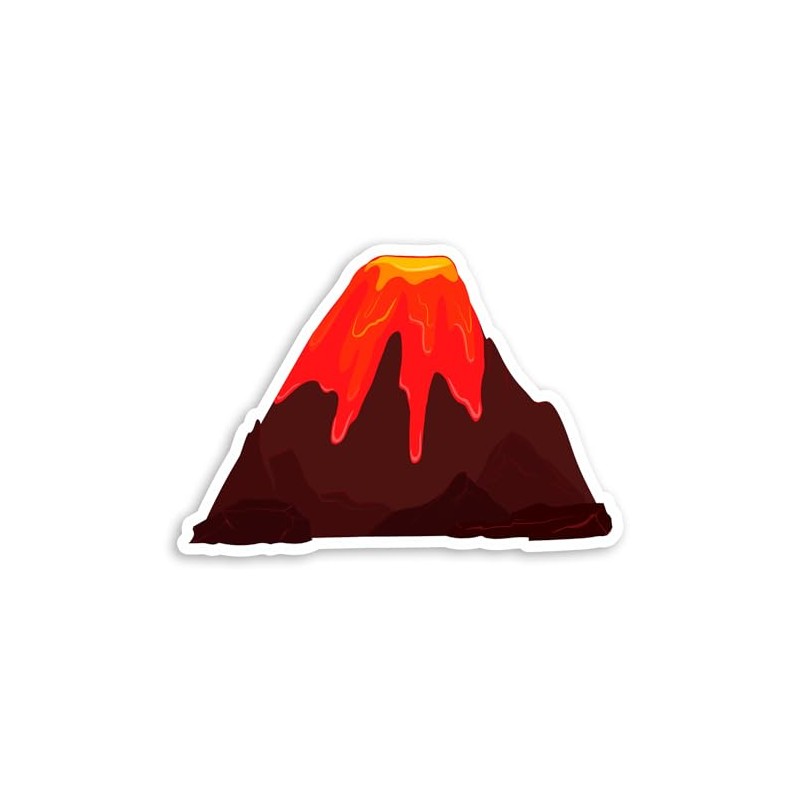 2 x 10cm Volcano Vinyl Stickers - Lava Geology School