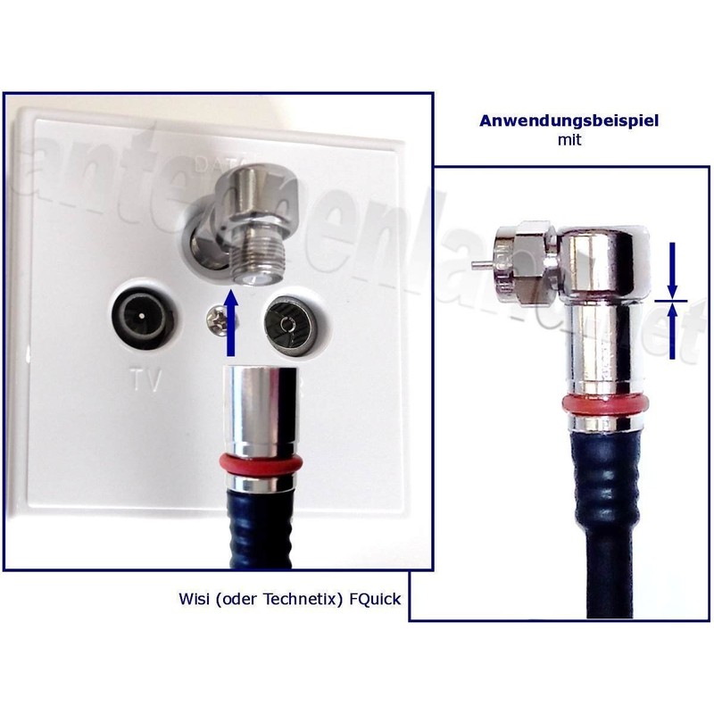 Original Cabelcon 90° Angle Adaptor F Female to F Male