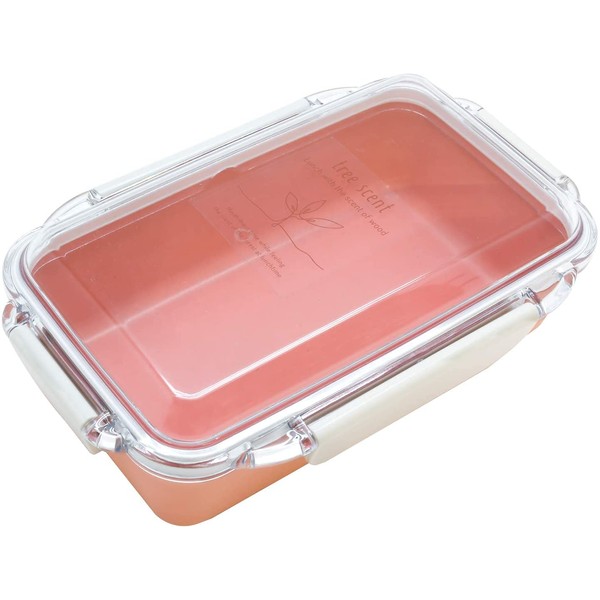 OSK PCD-500 Hinoki Pla Lunch Box, Pink, 16.9 fl oz (500 ml), Includes Dividers, 4-Point Lock, Prevents Crushing, Made in Japan