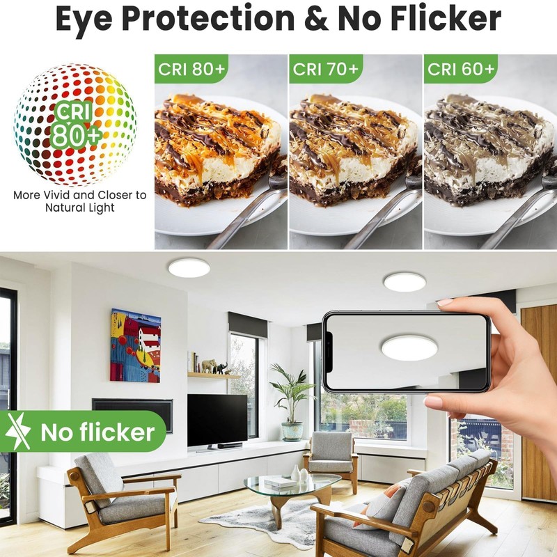 zemty LED Ceiling Light Flush Mount Super Slim 9 Inch